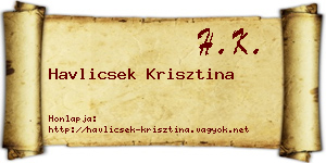 Havlicsek Krisztina névjegykártya